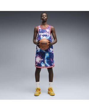 PUMA X PokãMon Mewtwo Relaxed Basketball Shorts - Blue