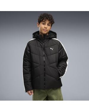 PUMA T7 Pufferjacke Mit Reißverschluss Teenager, Kleidung - Schwarz