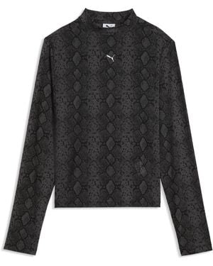 PUMA Snake Pack Printed Mesh T-Shirt - Black