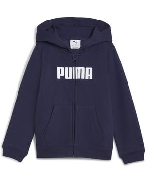 PUMA Sudadera Con Capucha Para Hombre Essentials Full Zip Fleece, Kids - Azul