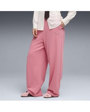 PUMA Essentials Graphics Bedazzled Slouchy Pants - Pink