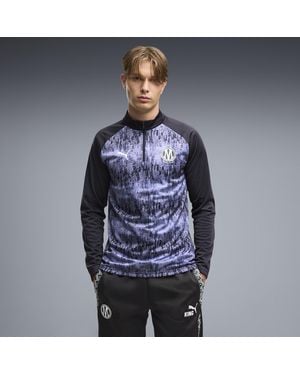 PUMA Olympique De Marseille Warm-Up-Shirt Met Kwartrits Voor Maat - Blauw