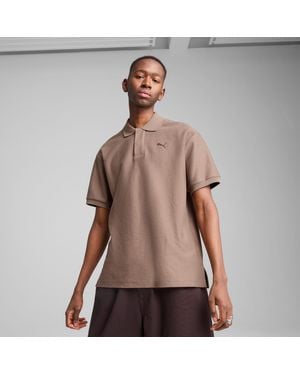 PUMA Premium Ess Relaxed Jacquard Uniseks Polo - Bruin