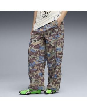 PUMA Pantaloni Ripstop Clrt Con Stampa Integrale Raisin - Grigio