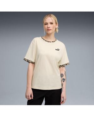 PUMA Essentials Animal Print Relaxed T-Shirt - Natural