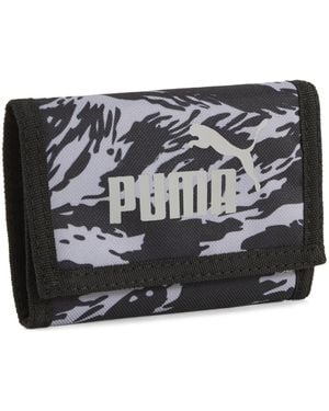PUMA Portafoglio Con Stampa Integrale Phase, Accessori, Nero/Grigio Echo/Camou - Metallizzato
