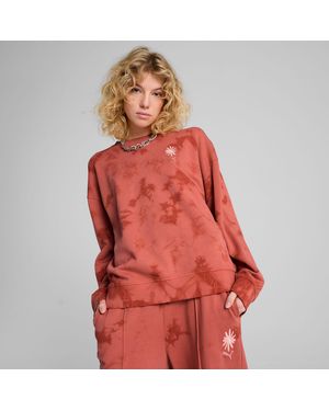 PUMA Garderobe Ess Floral Pack Oversized Verwassen Top Met Ronde Hals Voor - Rood