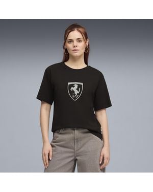 PUMA Scuderia Ferrari Tonal Shield T-Shirt - Black