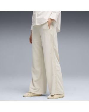 PUMA Her High-Waist Wide-Leg Pants - Natural