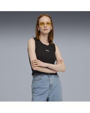 PUMA Elevated Essentials Ribbed Tank Top - Black