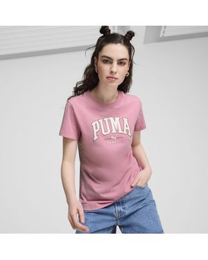 PUMA T-Shirt Grafica Squad Da Donna - Rosa