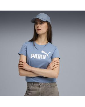 PUMA Ess Metallic No. 1 Logo T-Shirt Damen - Blau
