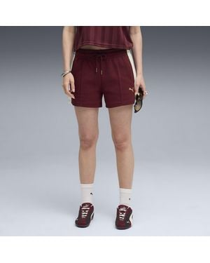PUMA Short À Nervures 10 Cm T7 - Rouge