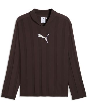 PUMA T7 Long Sleeve Polo - Brown