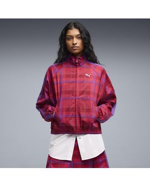 PUMA T7 Relaxed Tartan Jacket - Red