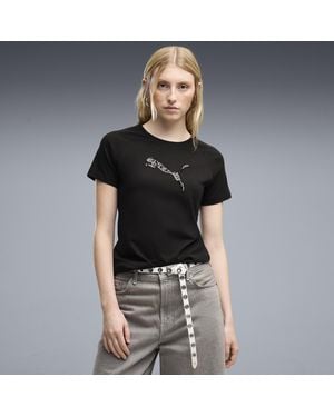 PUMA Essentials Sequins T-Shirt Damen, Kleidung - Schwarz