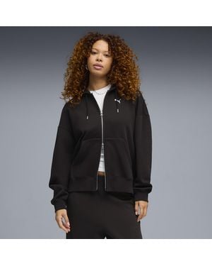 PUMA Essentials Oversized Fleece Kapuzenjacke Damen, Kleidung - Schwarz