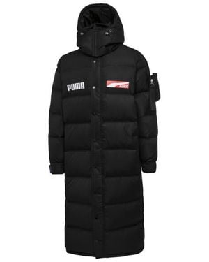 PUMA X Ader Error Hooded Button-Up Padded Down Coat - Black