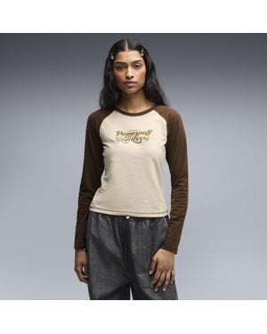 PUMA T-Shirt A Maniche Lunghe X Powerpuff Girls Da Donna, Abbigliamento, Bianco - Neutro