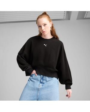 PUMA Wardrobe Essentials Oversized Crew Shirt - Black