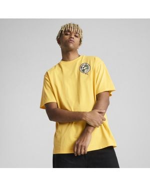 PUMA T-Shirt Graphics Super Vestibilità Comoda Da Uomo - Giallo