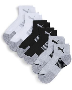 PUMA Half-Terry Quarter Crew Socks (6 Pairs) - Metallic