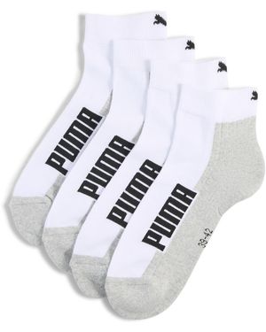PUMA Gewatteerde Korte Uniseks Sokken (Set Van 2) Zwart/Grijs/Wit, Maat - Metallic