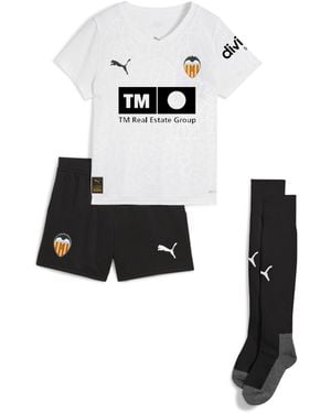 PUMA Minikit Valencia Cf 1.ª Equipación 25/26 Para Niños, Ropa, Blanco - Negro