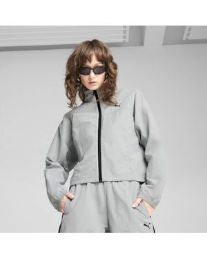 PUMA Dare To Oversized Full-Zip Woven Jacket - Gray