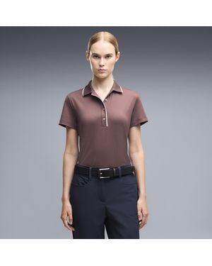 PUMA Polo De Golf De Manga Corta Cloudspun Bridges Para Mujer, Ropa, Marrón - Gris