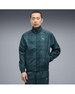 PUMA T7 Relaxed Tartan Track Jacket - Blue