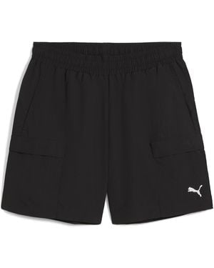 PUMA Wardrobe Essentials Relaxed 6" Cargo Shorts - Black
