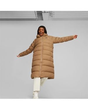 PUMA Long Hooded Down Coat - Metallic
