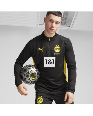 PUMA Maglia Da Training Con Zip Corta Borussia Dortmund Da Uomo, Nero/Giallo/Altro