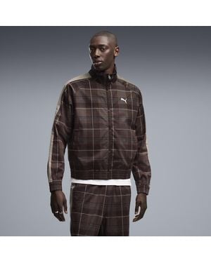 PUMA T7 Relaxed Tartan T7 Track Jacket - Black