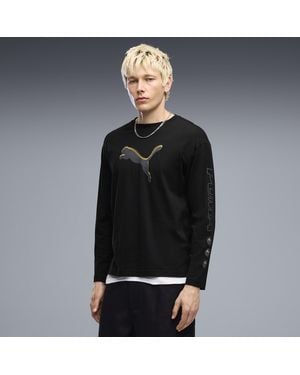 PUMA Sport Relaxed Street T-Shirt Met Lange Mouwen Voor Maat - Zwart
