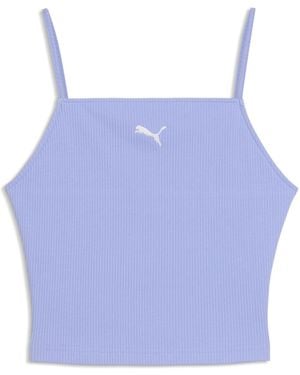 PUMA Wardrobe Essentials Ribbed Tank Top - Blue