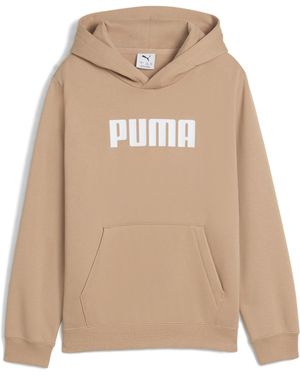 PUMA Sudadera Con Capucha Para Mujer Essentials Logo Fleece, Kids, Dusty Tan - Neutro