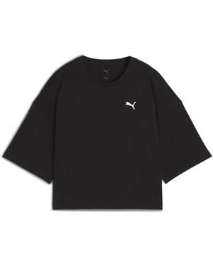 PUMA Wardrobe Essentials Oversized Short T-Shirt - Black
