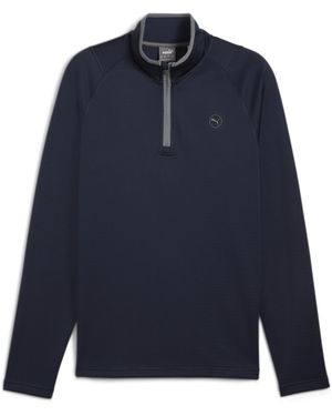 PUMA Waffle Golf-Fleece mit viertellangem Reißverschluss - Blau