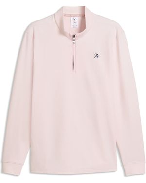 PUMA X Arnold Palmer Cloudspun Quarter-Zip Golf Jacket - Pink