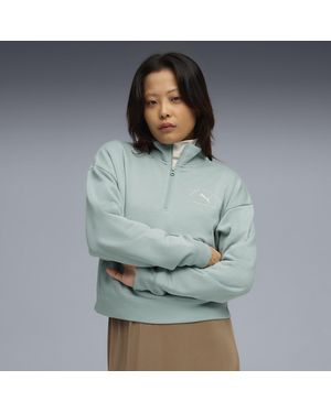 PUMA Class Kurzes Sweatshirt Damen, Kleidung - Grau