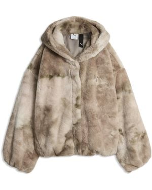 PUMA Street Glam Highloft Oversized Jacket - Natural