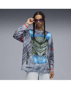 PUMA A$Ap Rocky X Moto Armor Uniseks T-Shirt Met Lange Mouwen, Maat - Blauw