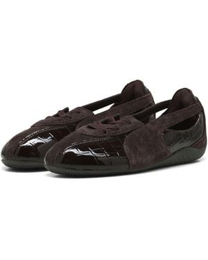 PUMA Speedcat Ballet Nova Croc-Texture Trainers - Black