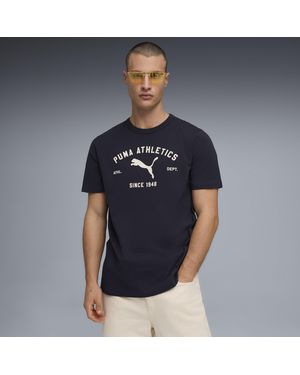 PUMA T-Shirt Grafica Class Da Uomo, Abbigliamento, Blu