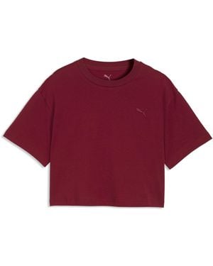 PUMA Camiseta Estampada Class Relaxed Cropped Juvenil, Accesoiros, Rojo