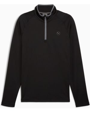PUMA Waffle Fleece Golf Quarter-Zip - Black
