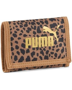 PUMA Portafoglio Con Stampa Integrale Phase, Accessori, Melted Caramel/Leopard Aop - Metallizzato