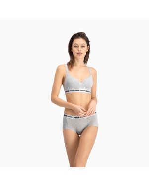 PUMA Top Con Relleno Para Mujer, Ropa, Gris - Blanco